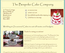 One Page Website Example (The Bespoke Cake Company)